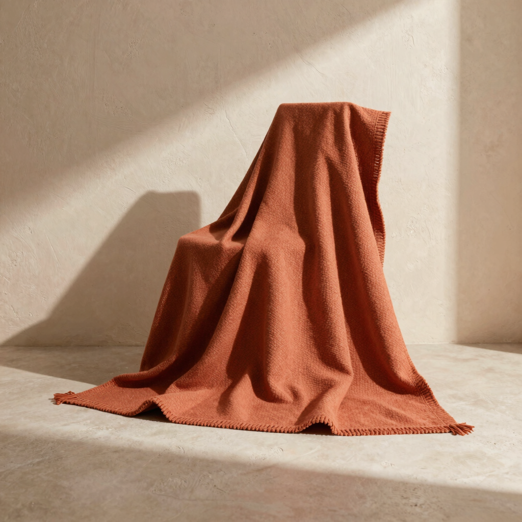 Terracotta Loom-Woven Throw