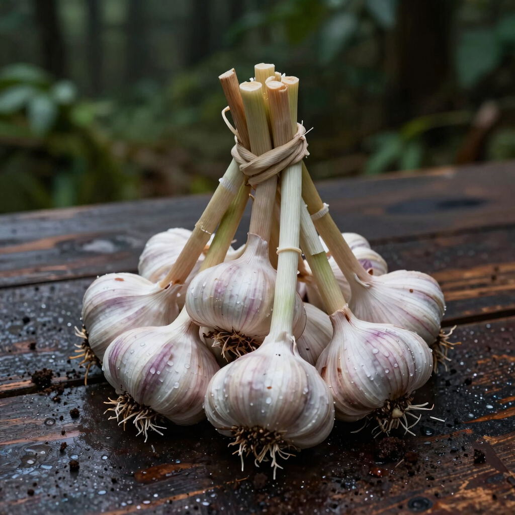 Cured Hardneck Garlic Braid