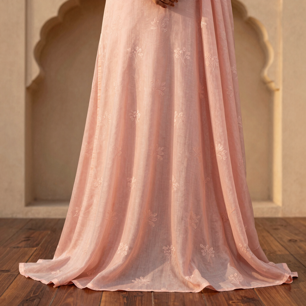 Blush Pink Organza Printed Salwar Set