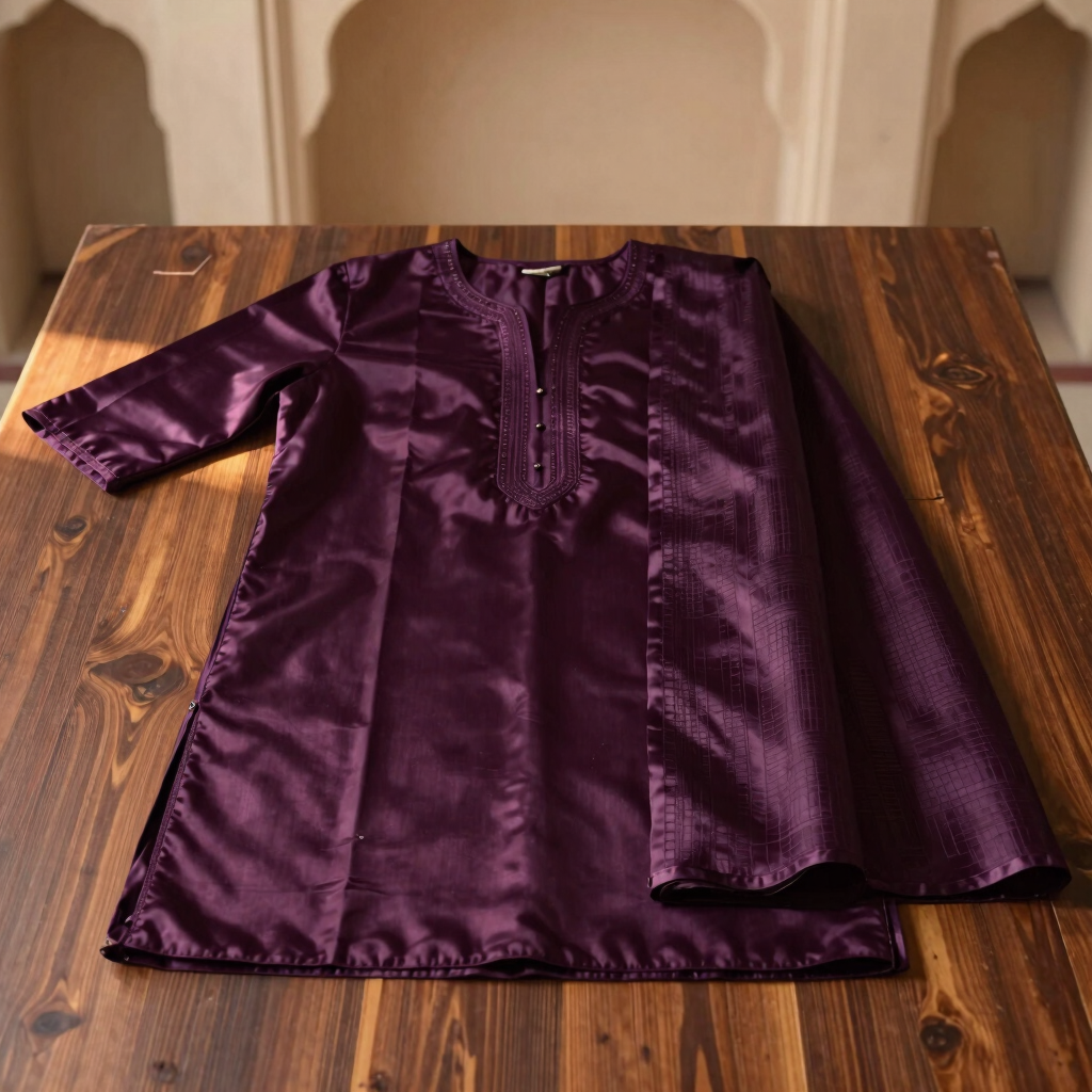 Plum Purple Straight Cut Silk Suit