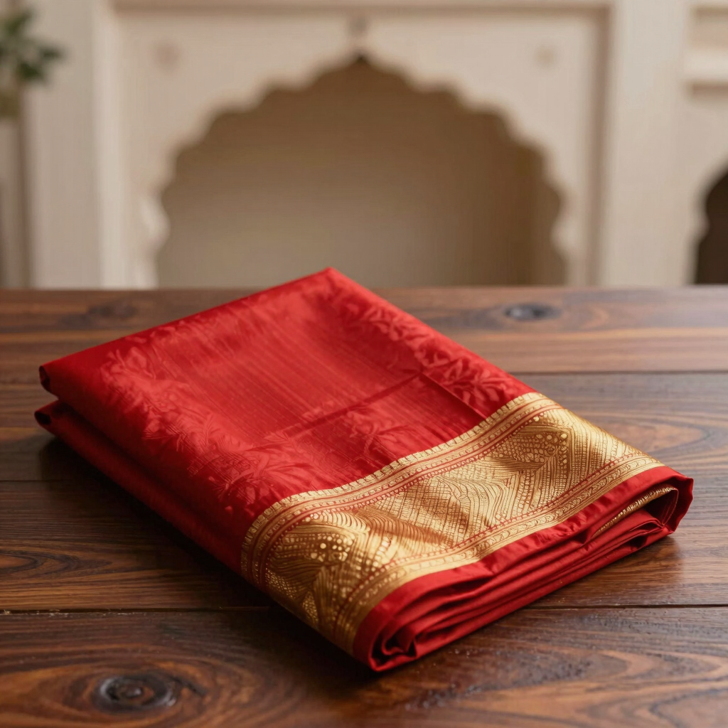Crimson Kanjeevaram Pure Silk Saree