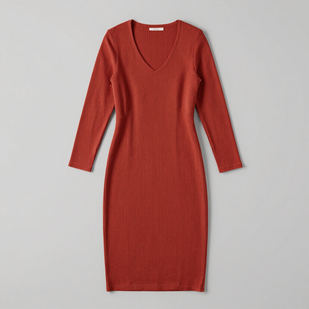 Vestido Midi Canelado Elegance