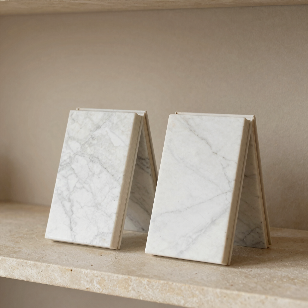 Monolith Marble Bookends