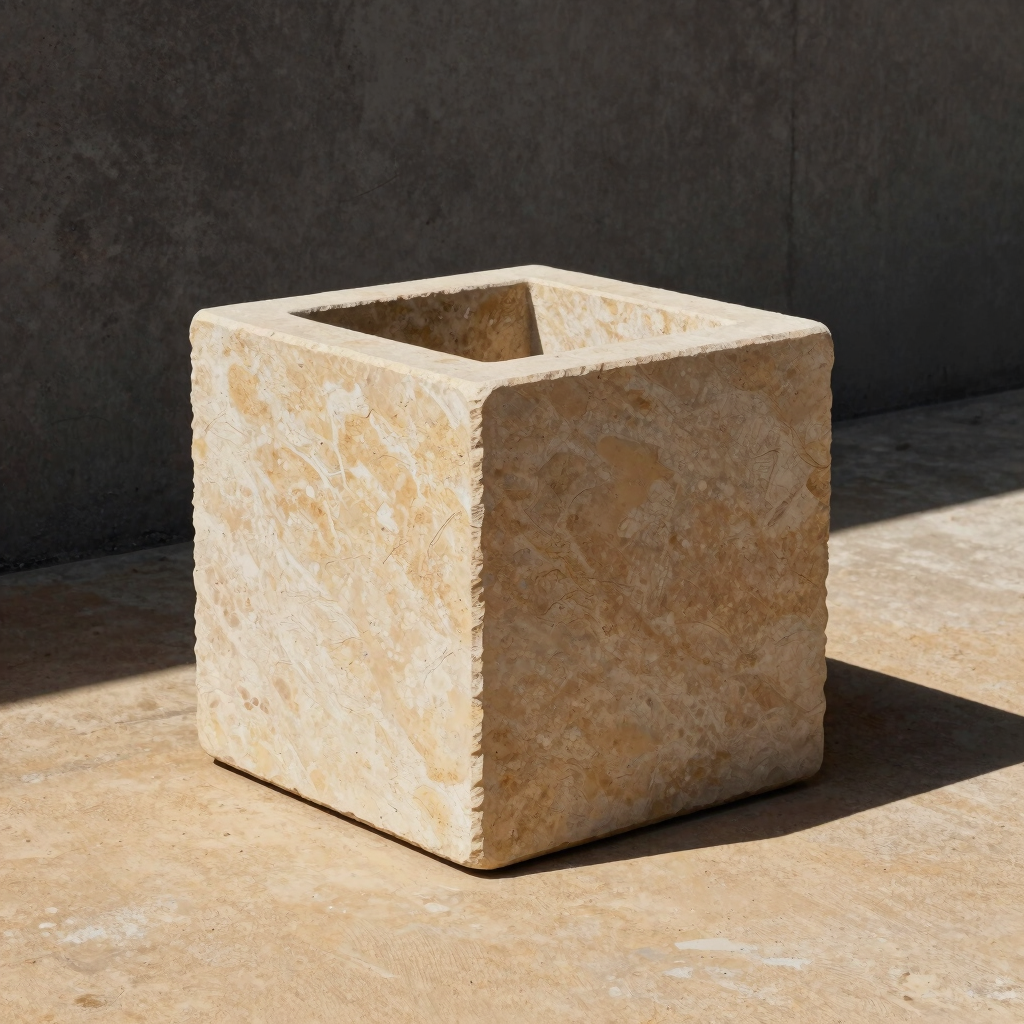 Textured Sandstone Block Planter