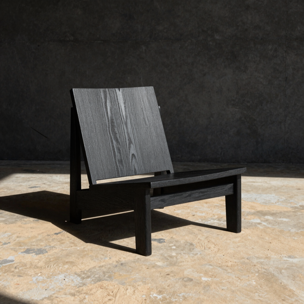 Carbonized Oak Lounge Chair