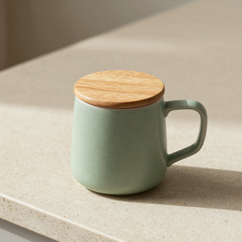 Caneca Infusora de Cerâmica Sálvia