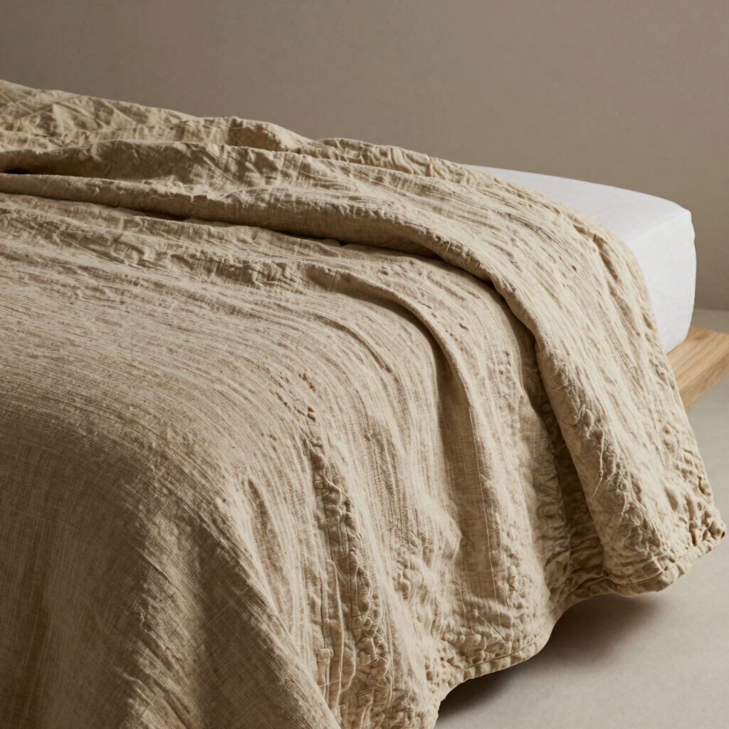 Raw Linen Bed Quilt