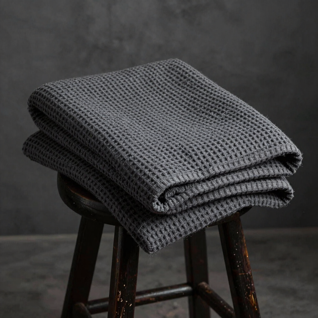 Charcoal Waffle Weaver Throw