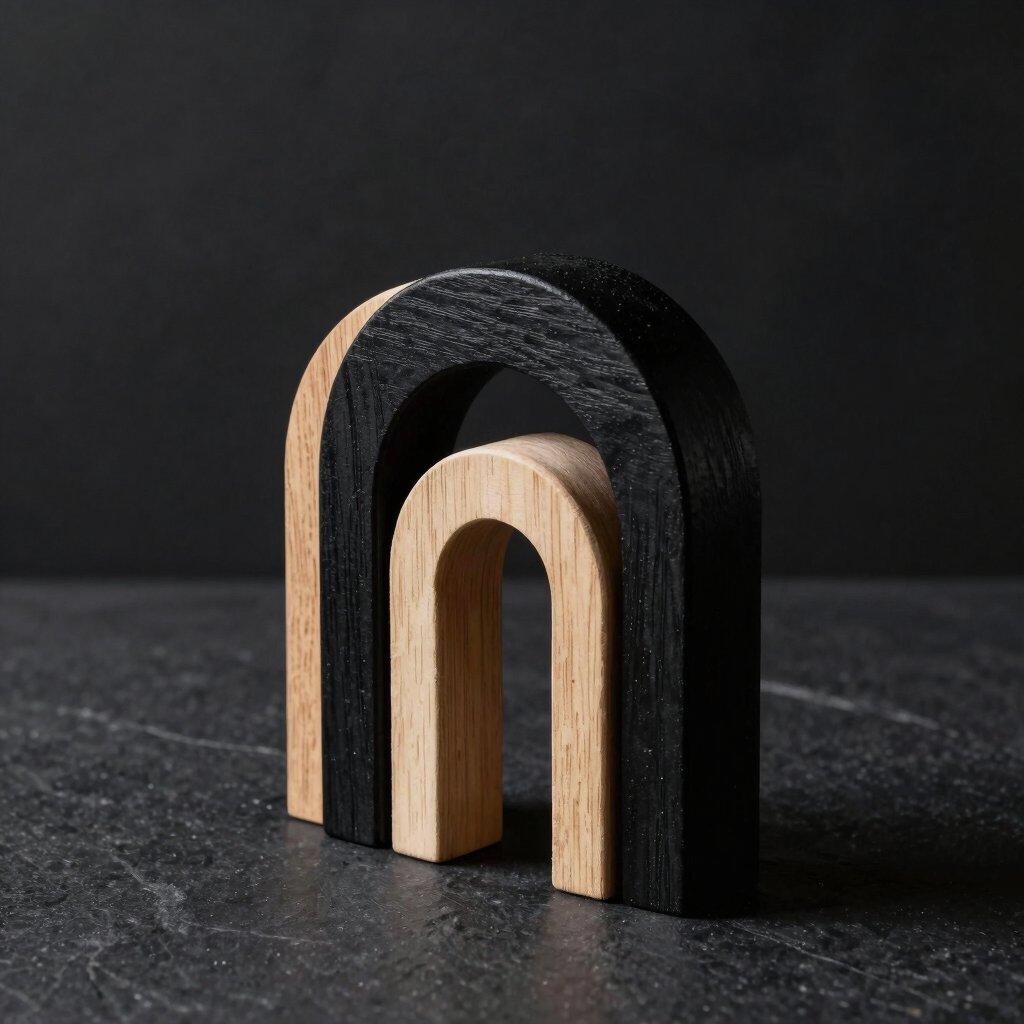 Bauhaus Monochrome Wooden Arch Blocks