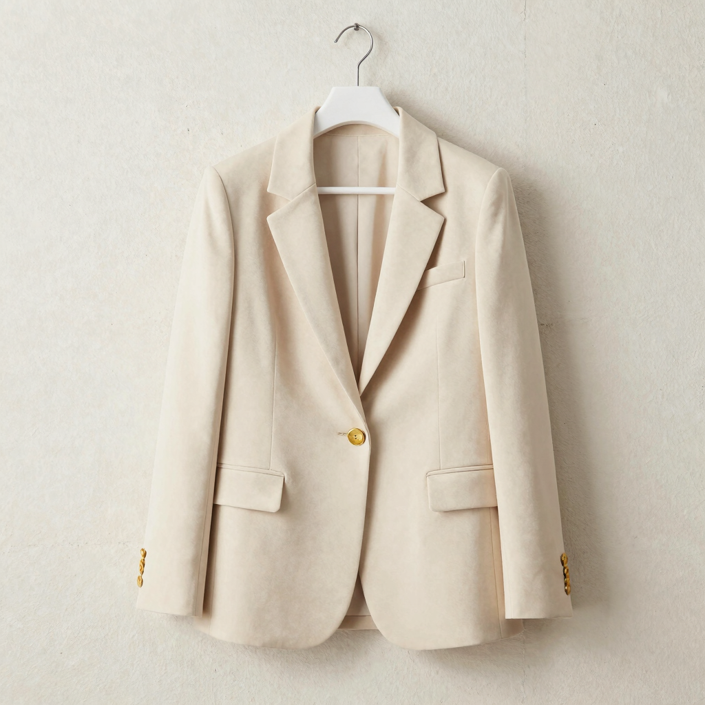 Blazer Structuré Crème Soft