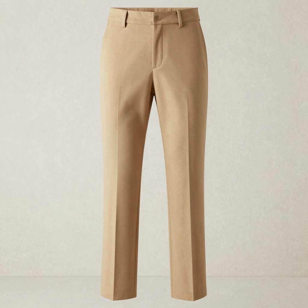 Pantalon Carotte Ajusté Sable