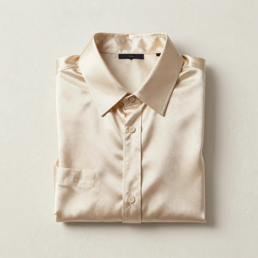 Chemise en Satin de Soie Champagne