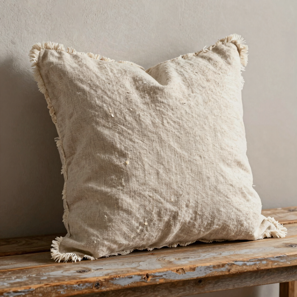 Oatmeal Belgian Linen Pillow Cover