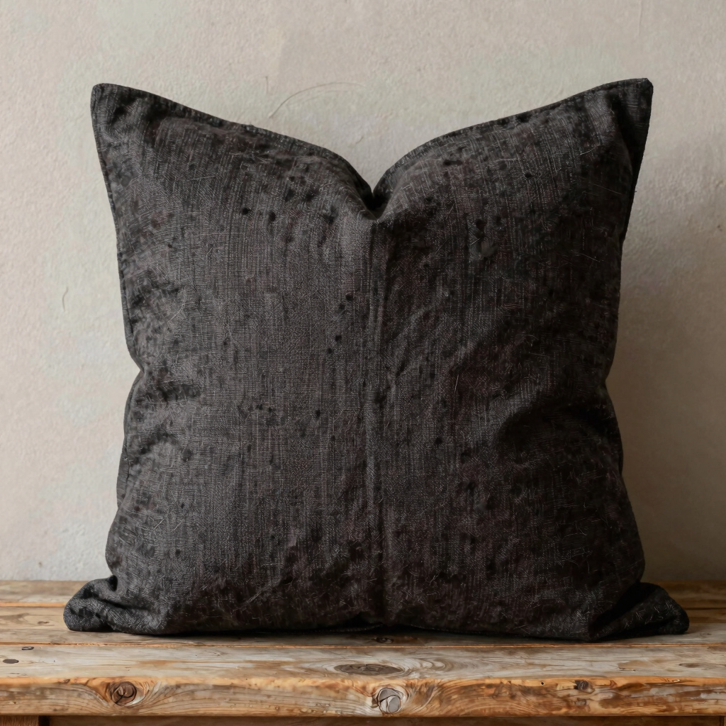 Charred Umber Linen Pillow Cover