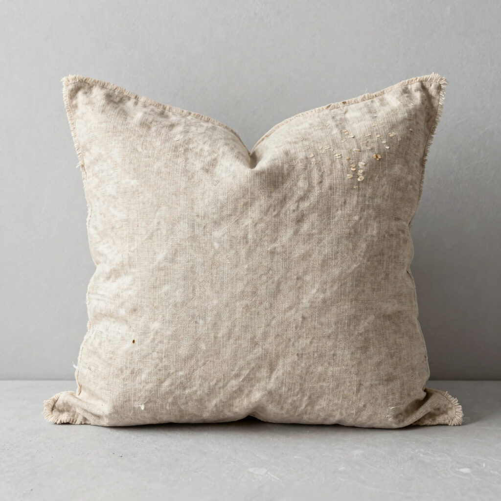 Raw Oatmeal Linen Pillow Cover