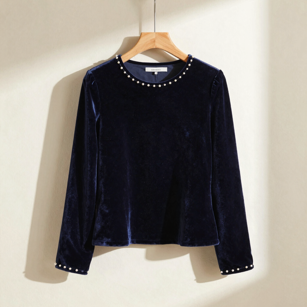 Velvet Embellished Peplum Set