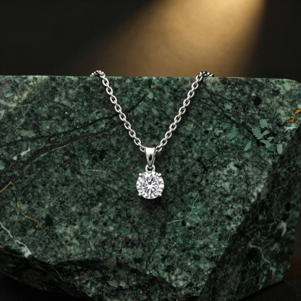 Cordão Diamante Lapidado Solitaire