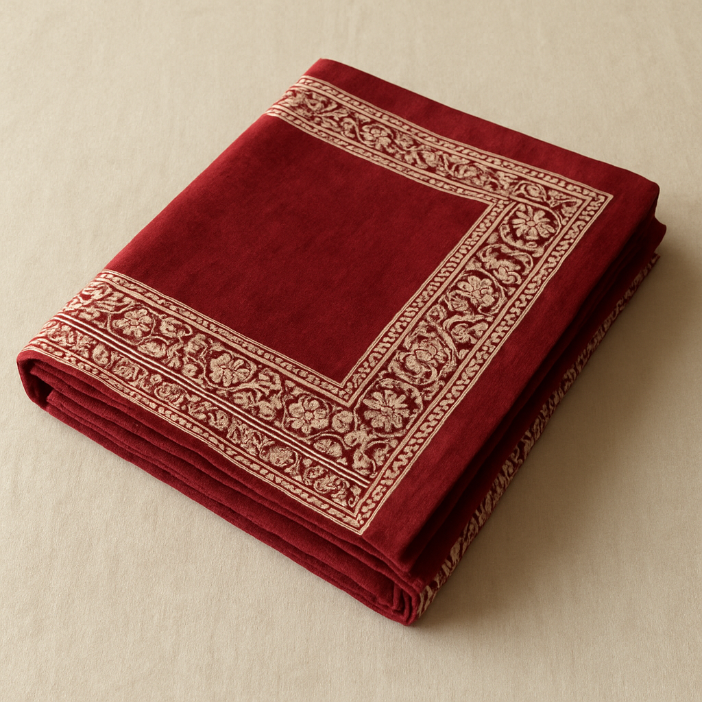 Crimson Mughal Buta King Bedsheet
