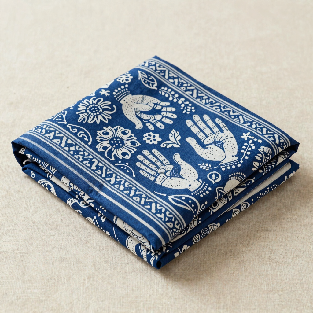 Royal Indigo Sanganeri King Bedsheet