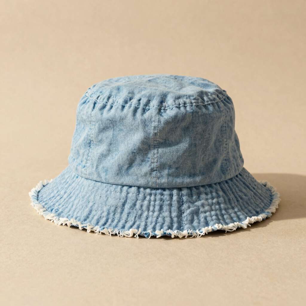 Frayed Chambray Bucket Hat