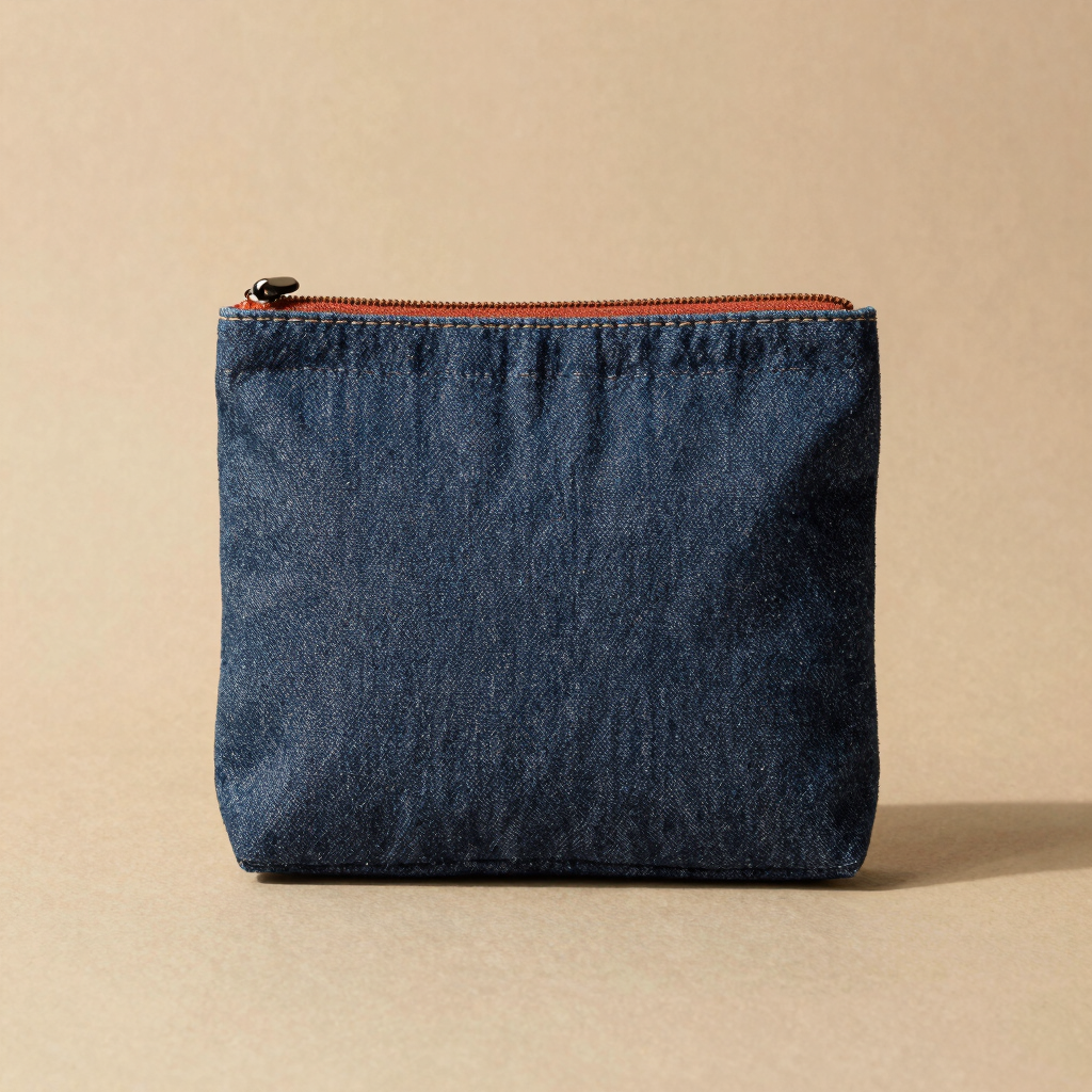 Terra Cotta Denim Pouch