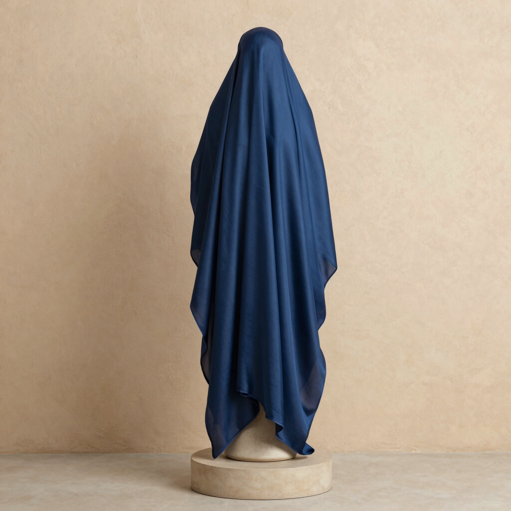 Dusk Blue Medina Silk Khimar