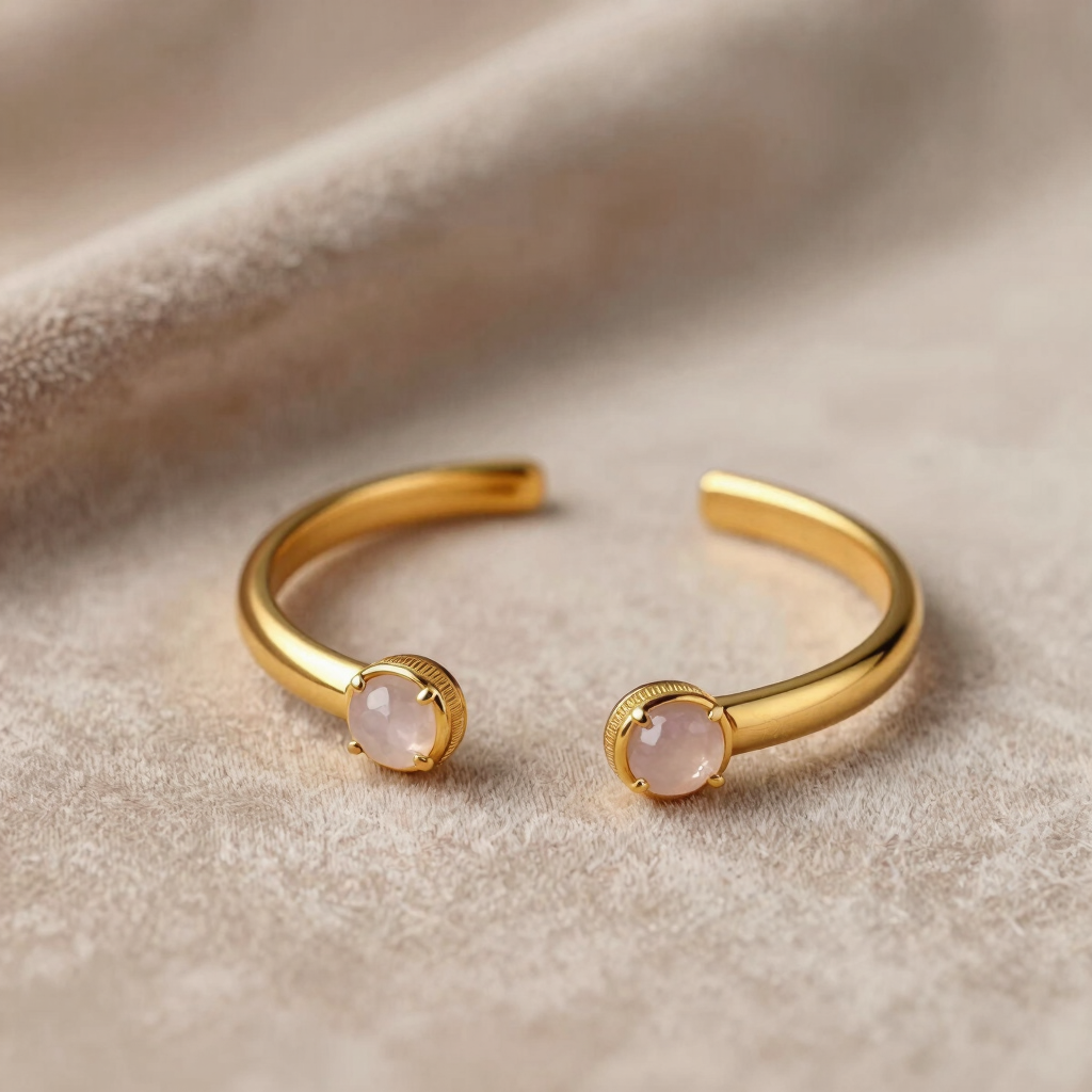 Jonc Ouvert Quartz Rose