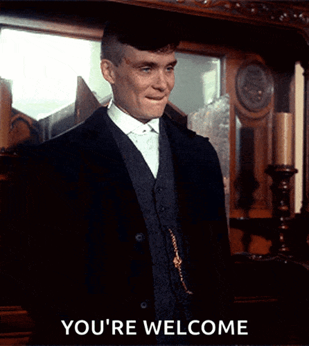 Picky Blinders Gif. Tom Shelby says you are welcome
