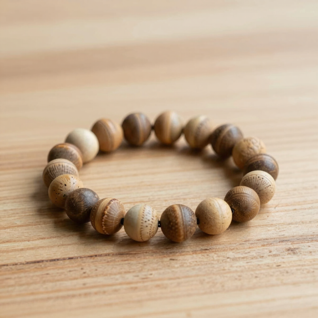 Pulseira de Sementes e Linha Natural
