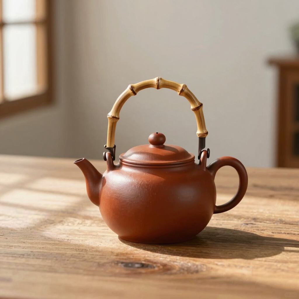 Sunlit Terracotta Teapot