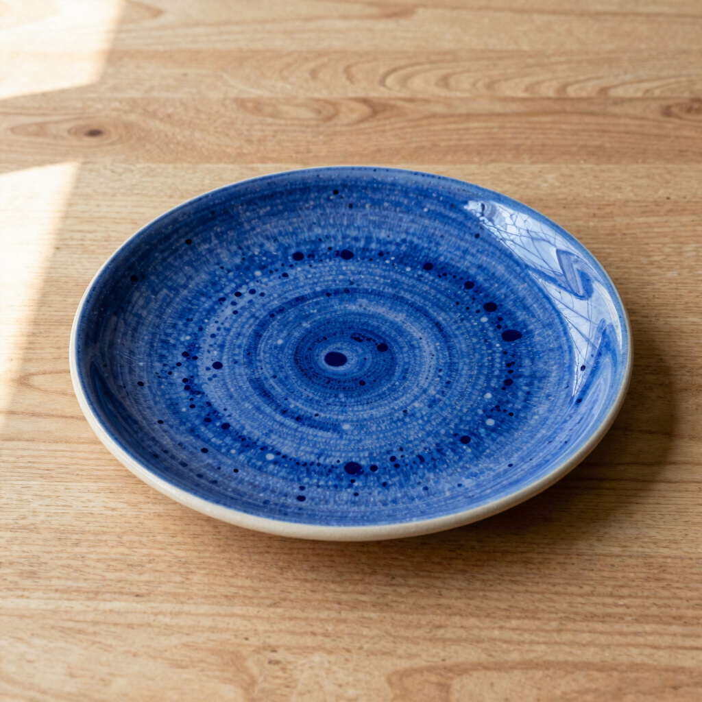 Cobalt Splatter Serving Platter