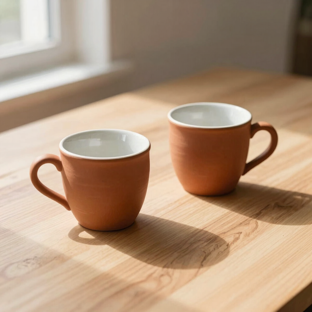 Raw Terracotta Espresso Cups Set