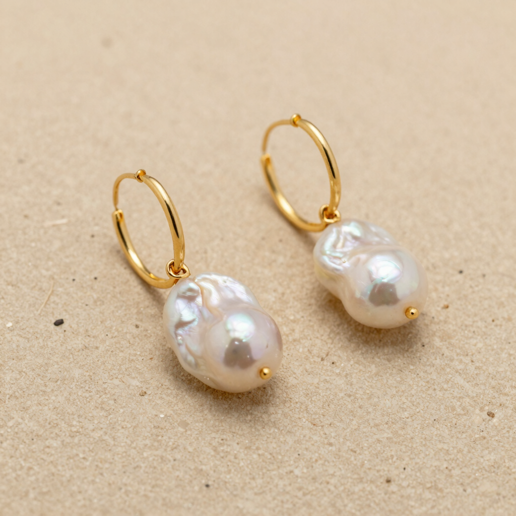 The Gentle Hold Pearl Hoops