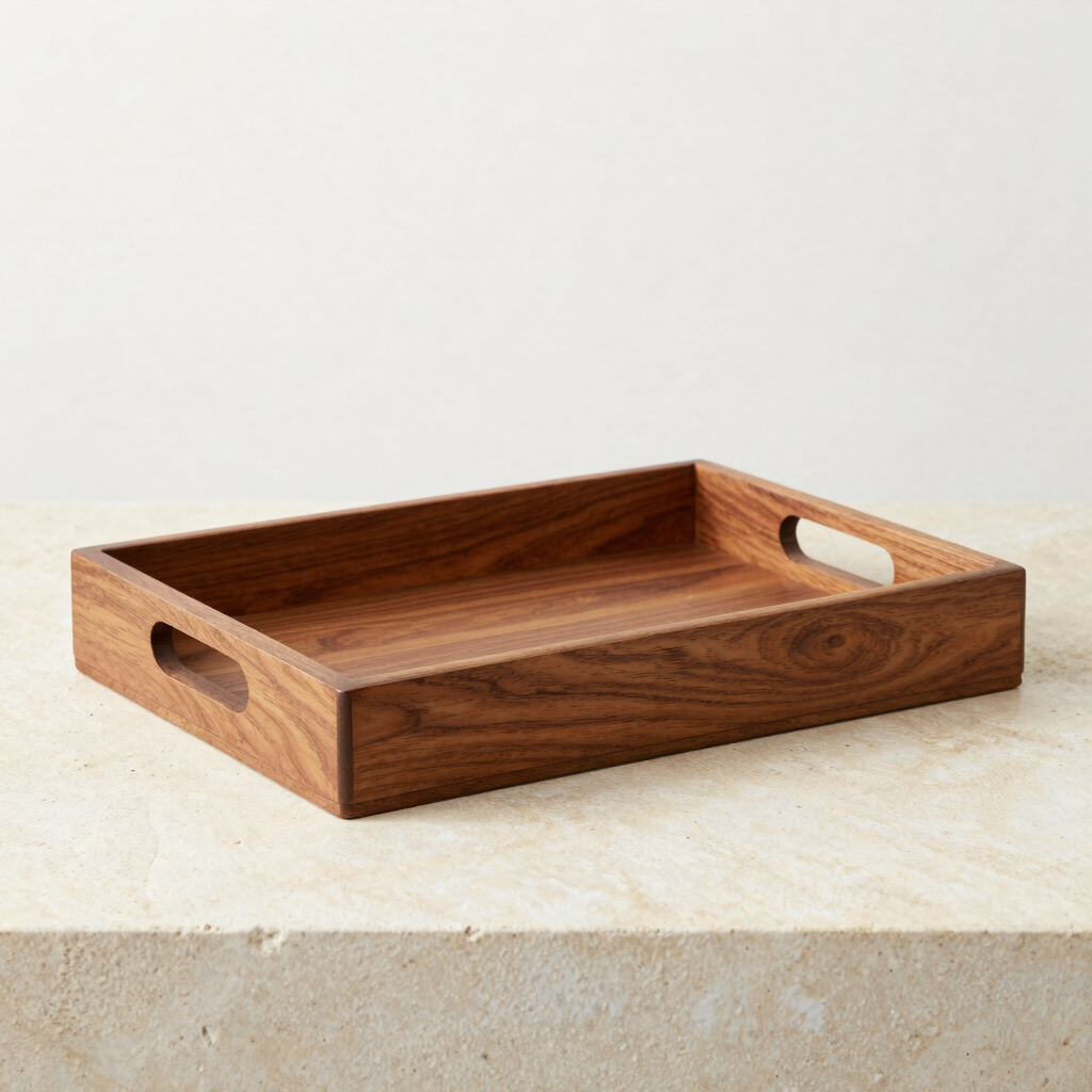 Hand-Carved Teakwood Serving Tray