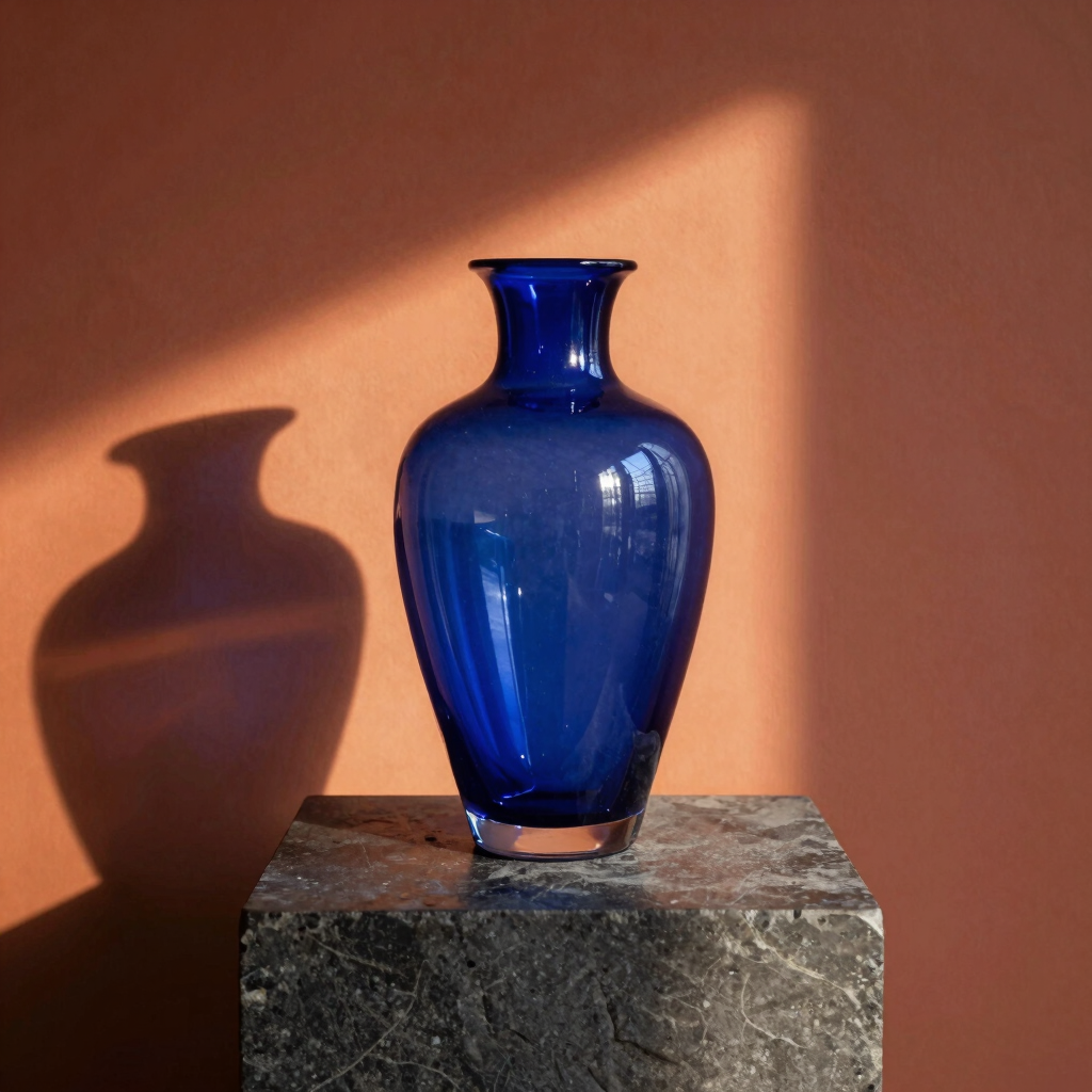 Sapphire Blue Glass Vase