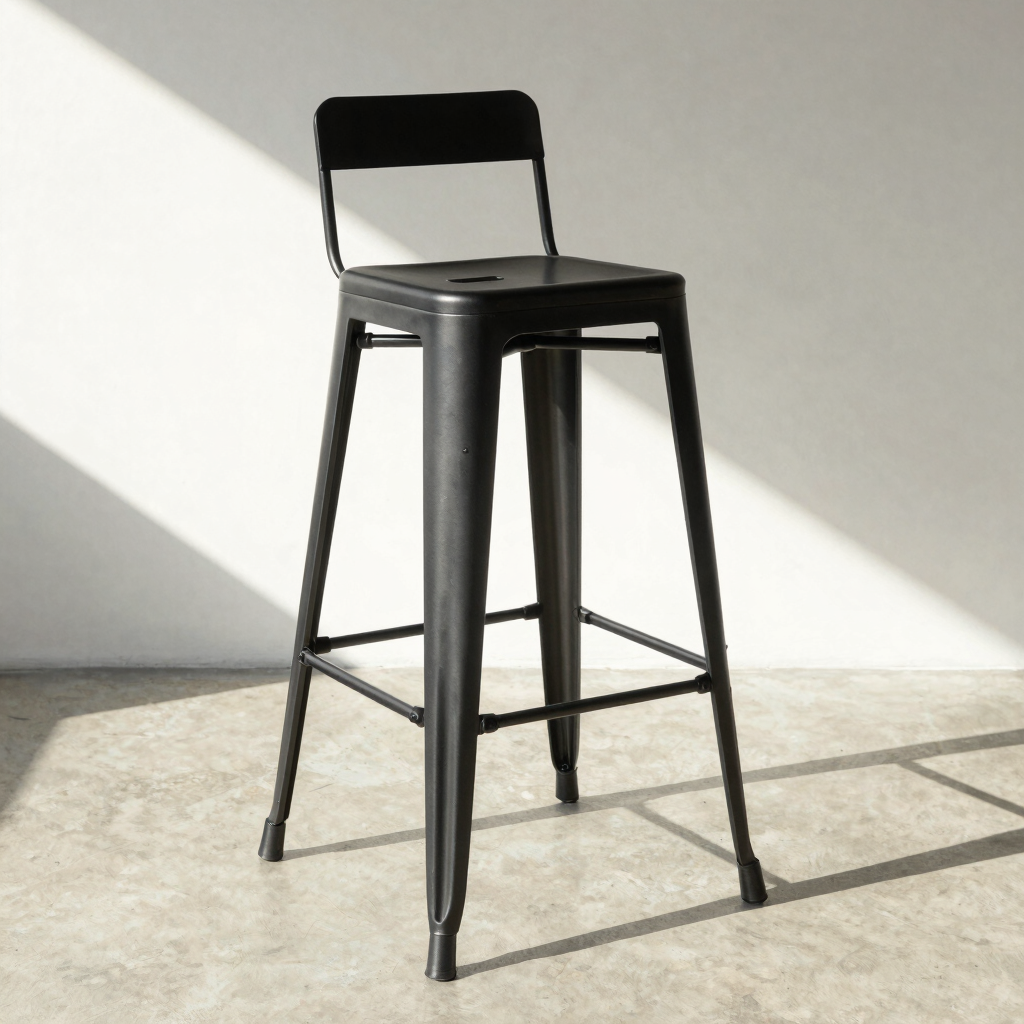Axis Matte Black Bar Stool
