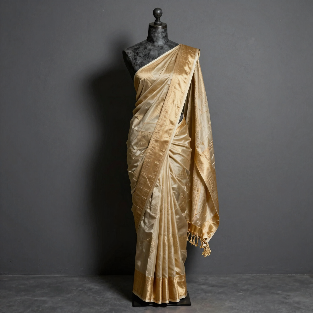 Champagne Kanjeevaram Silk Saree