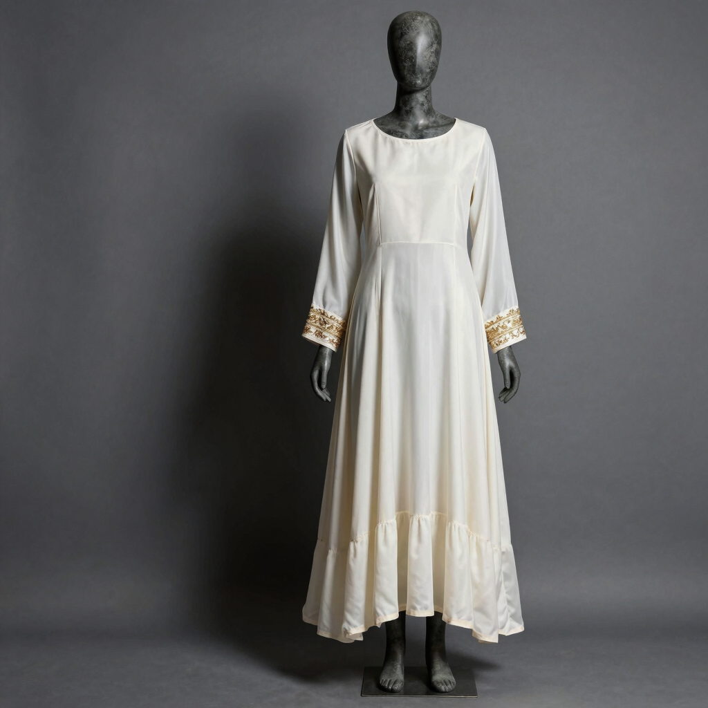 Alabaster Raw Silk Anarkali