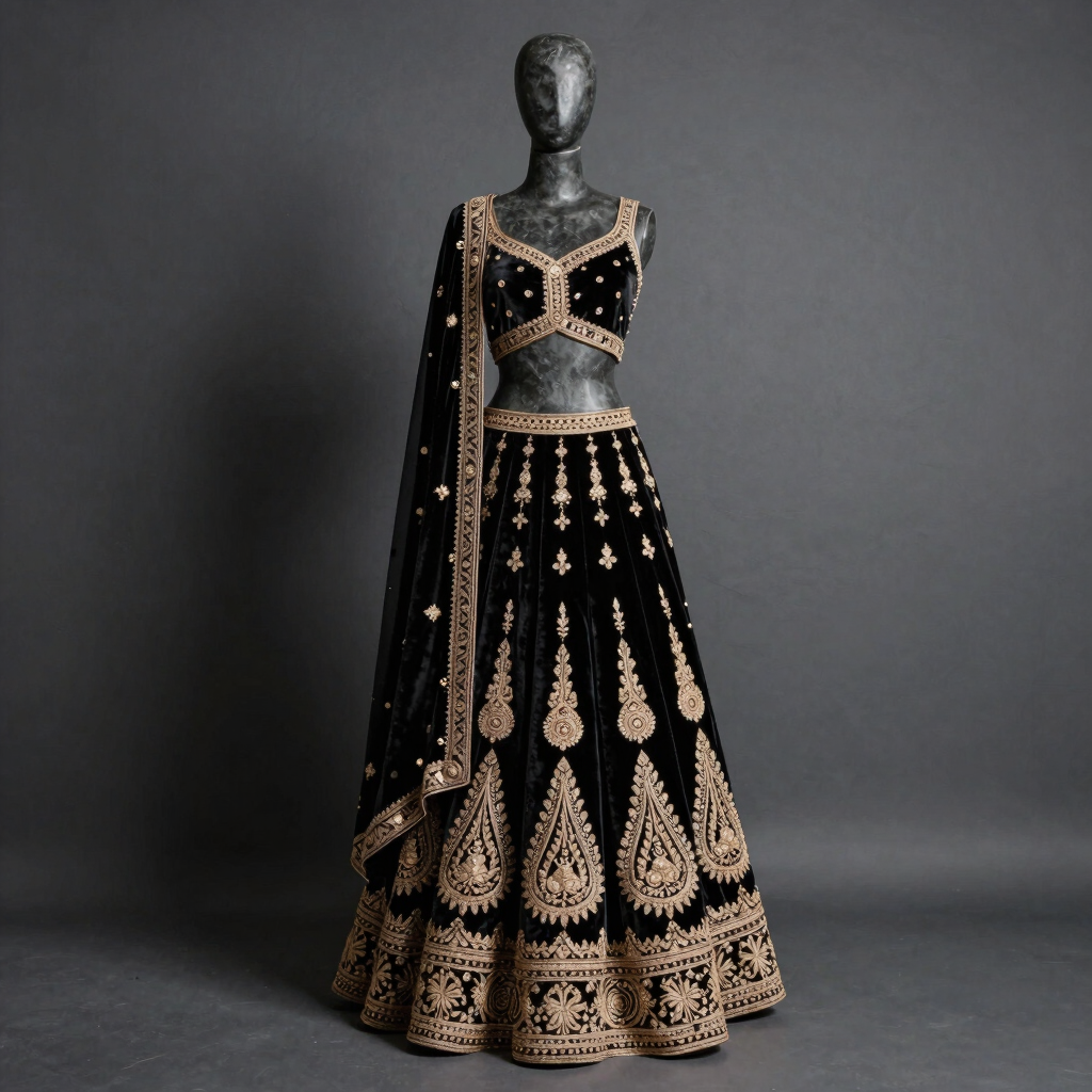 Midnight Velvet Editorial Lehenga