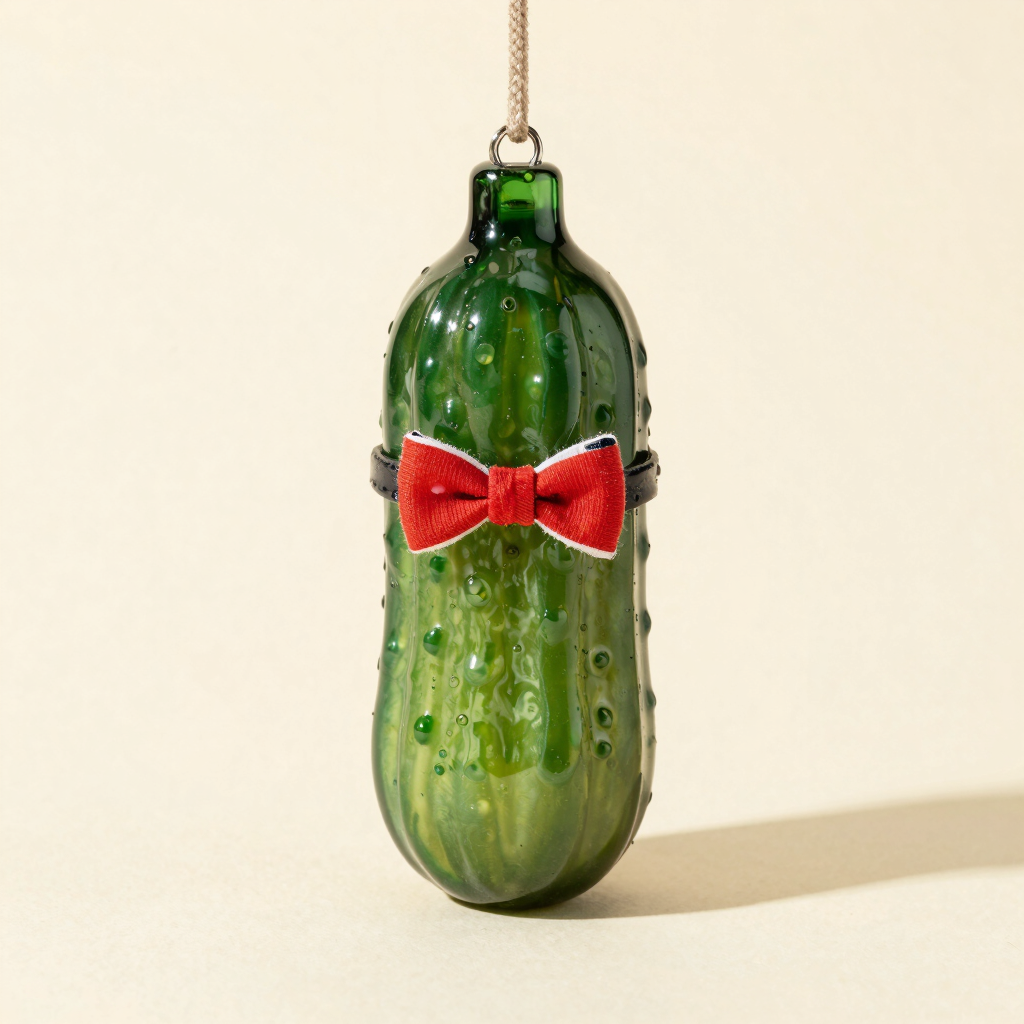 Sustained! Glittering Pickle Ornament