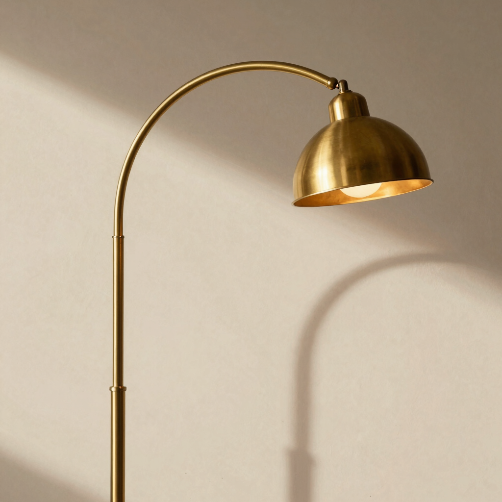 Crescent Brass Reading Light