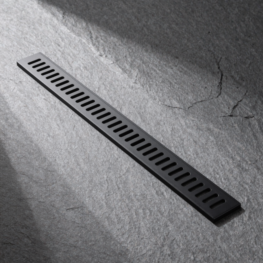 Linear Matte Black Shower Drain