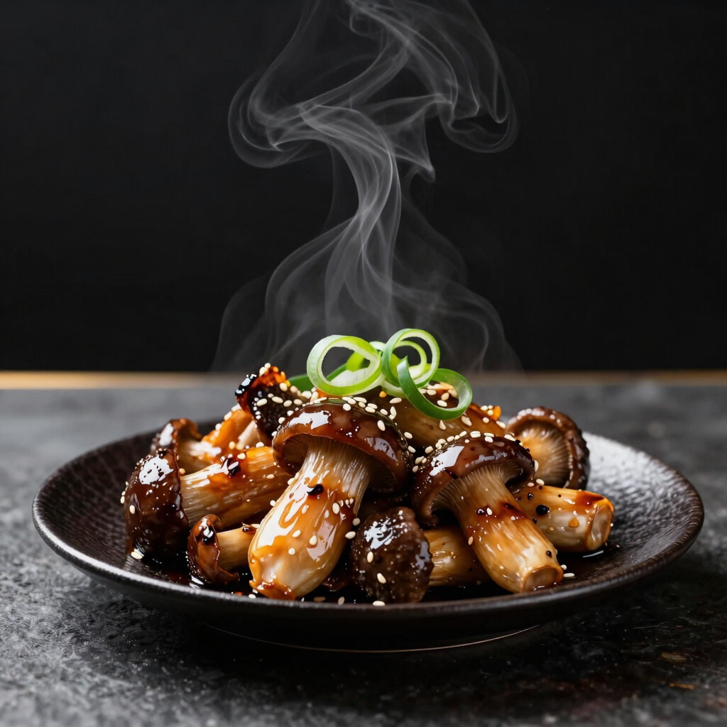 Szechuan Glazed King Oyster Mushrooms