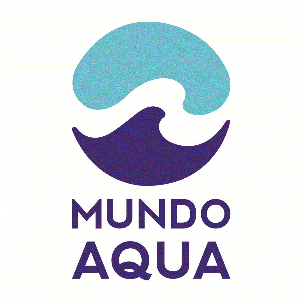a logo for mundoaqua natacion para bebes