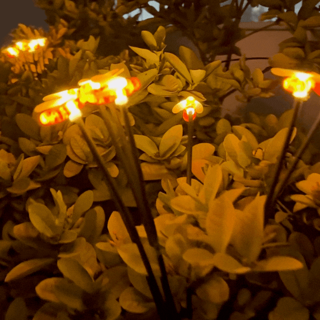 Solar firefly garden lights set of 2 with warm glowing LED tips