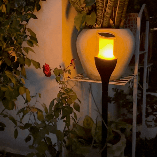 solar mashaal flame light with flickering light