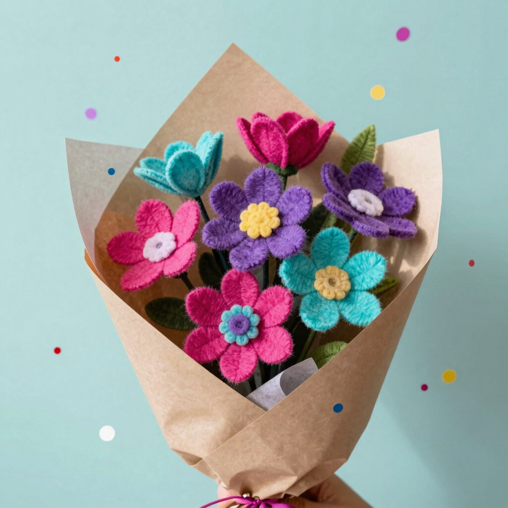 Ramo de Flores Eternas de Fieltro