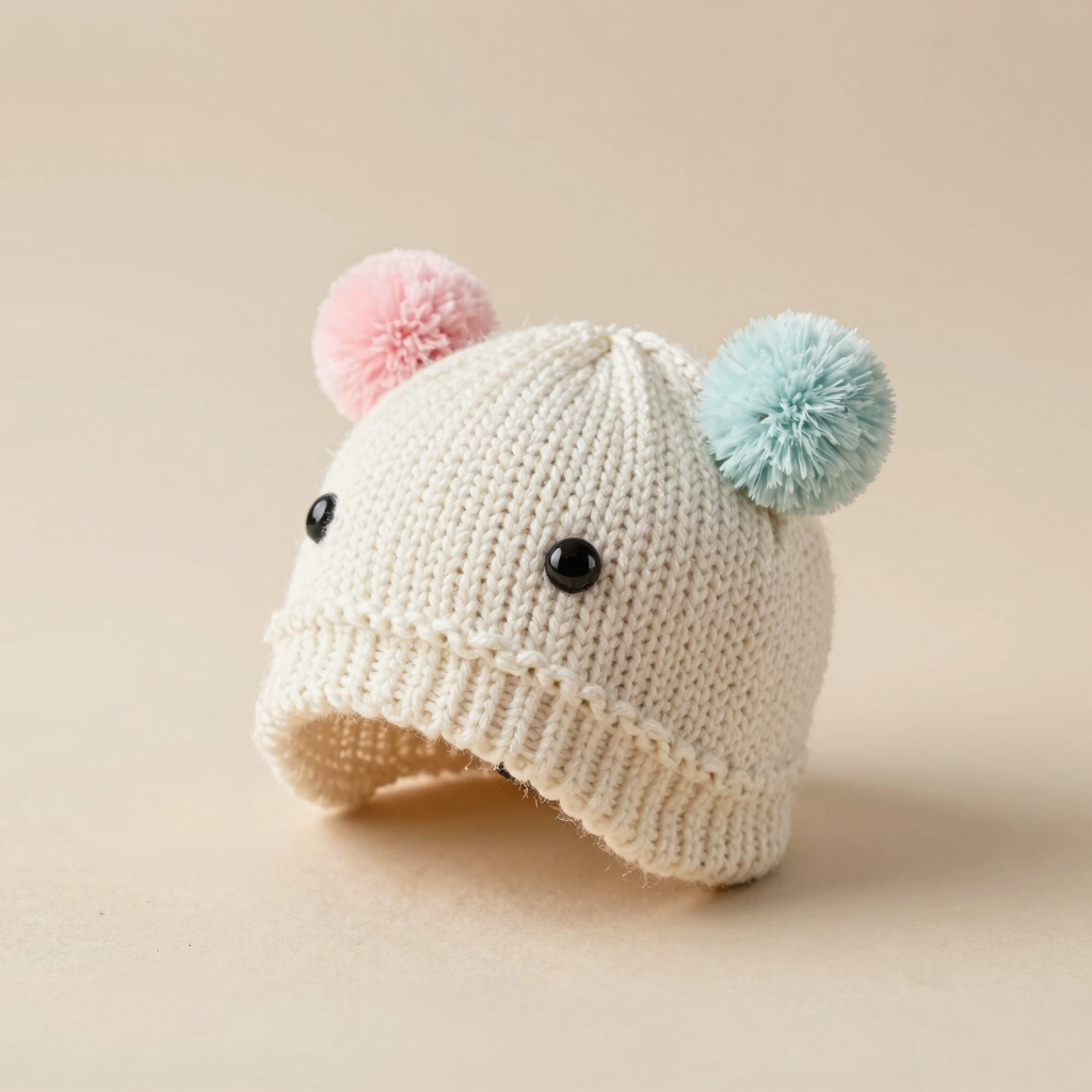 Gorrito Tejido con Pompones