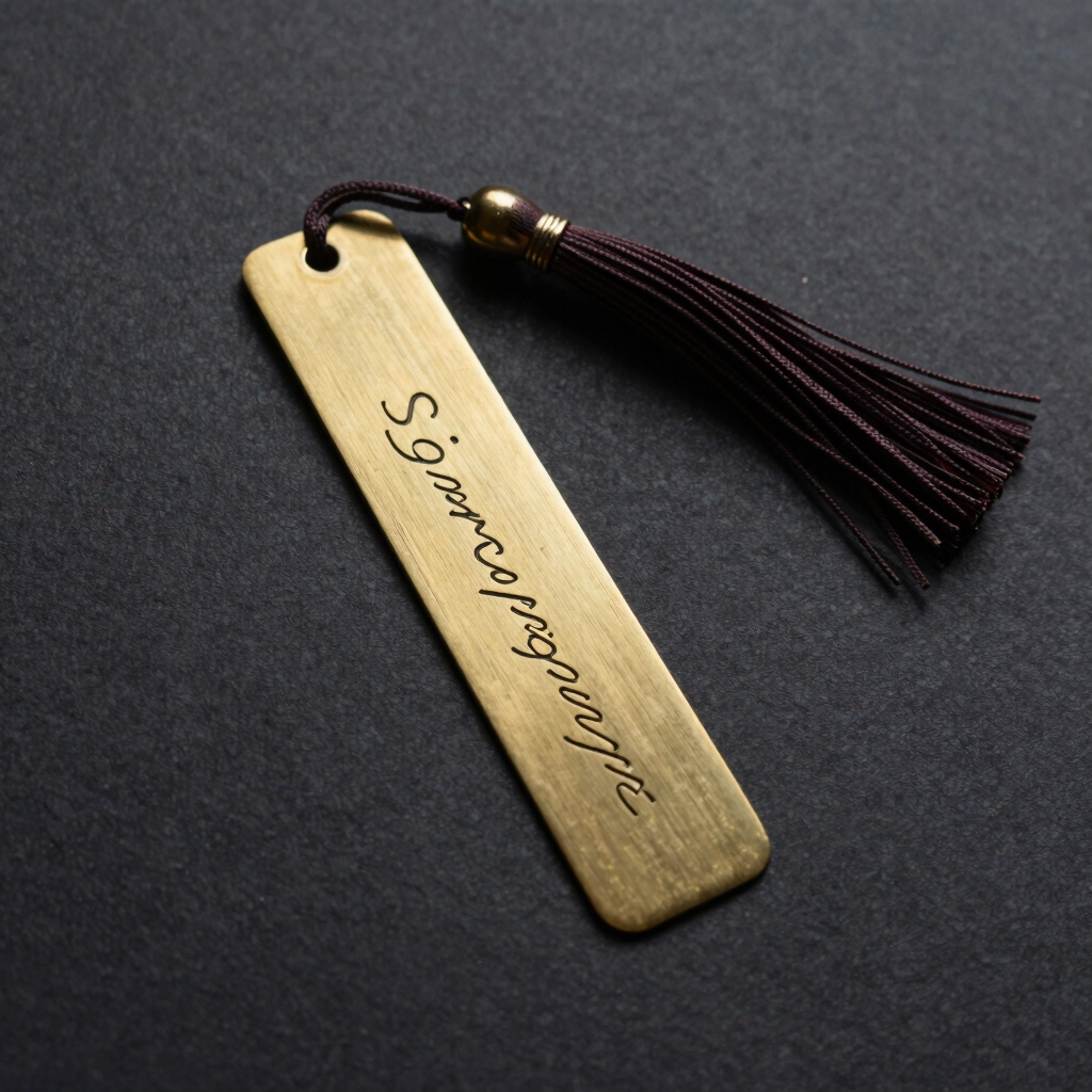 Engraved Brass Ribbon Bookmark