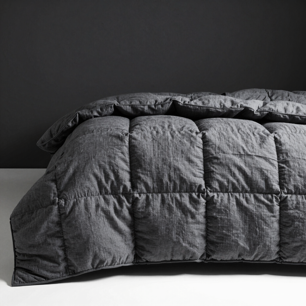 Structured Charcoal Bed Quilt